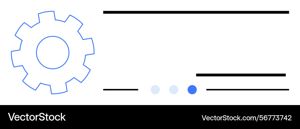 Gear icon with progress dots and horizontal lines Gear icon with progress dots and horizontal lines vector image