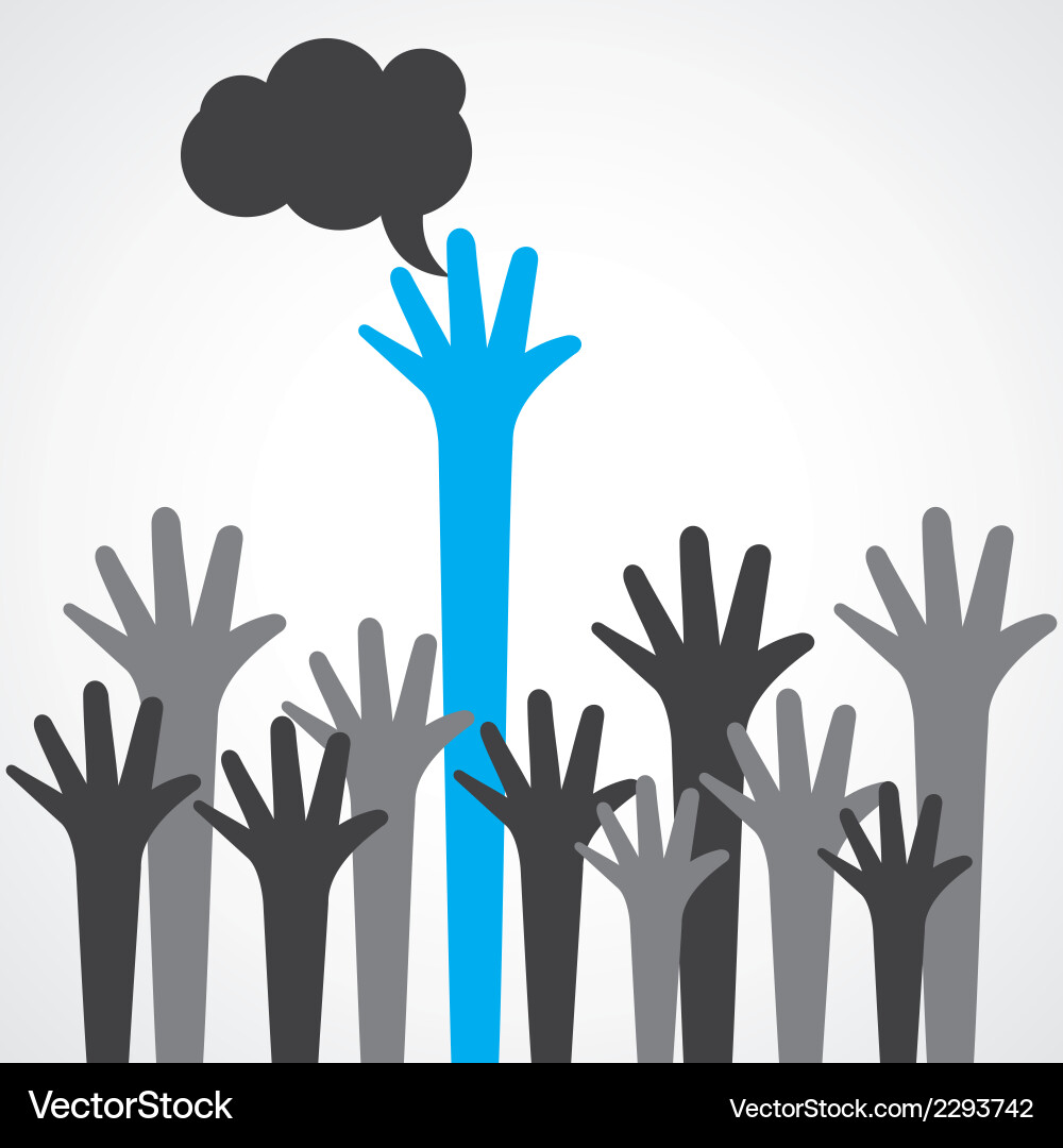 Hand background with message bubble Vector Image