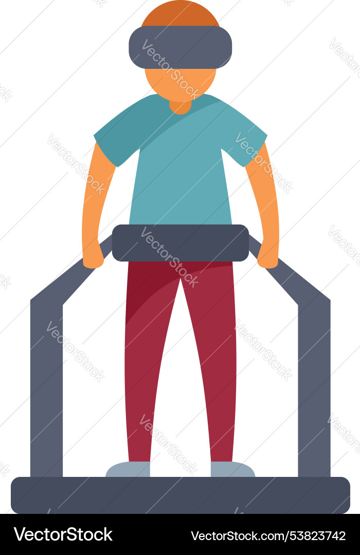 Man using virtual reality simulator machine Man using virtual reality simulator machine vector image