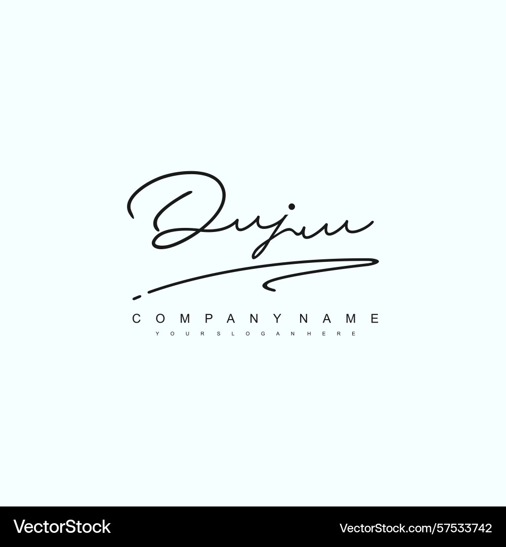 Minimal signature logo design with dj initials Vector Image