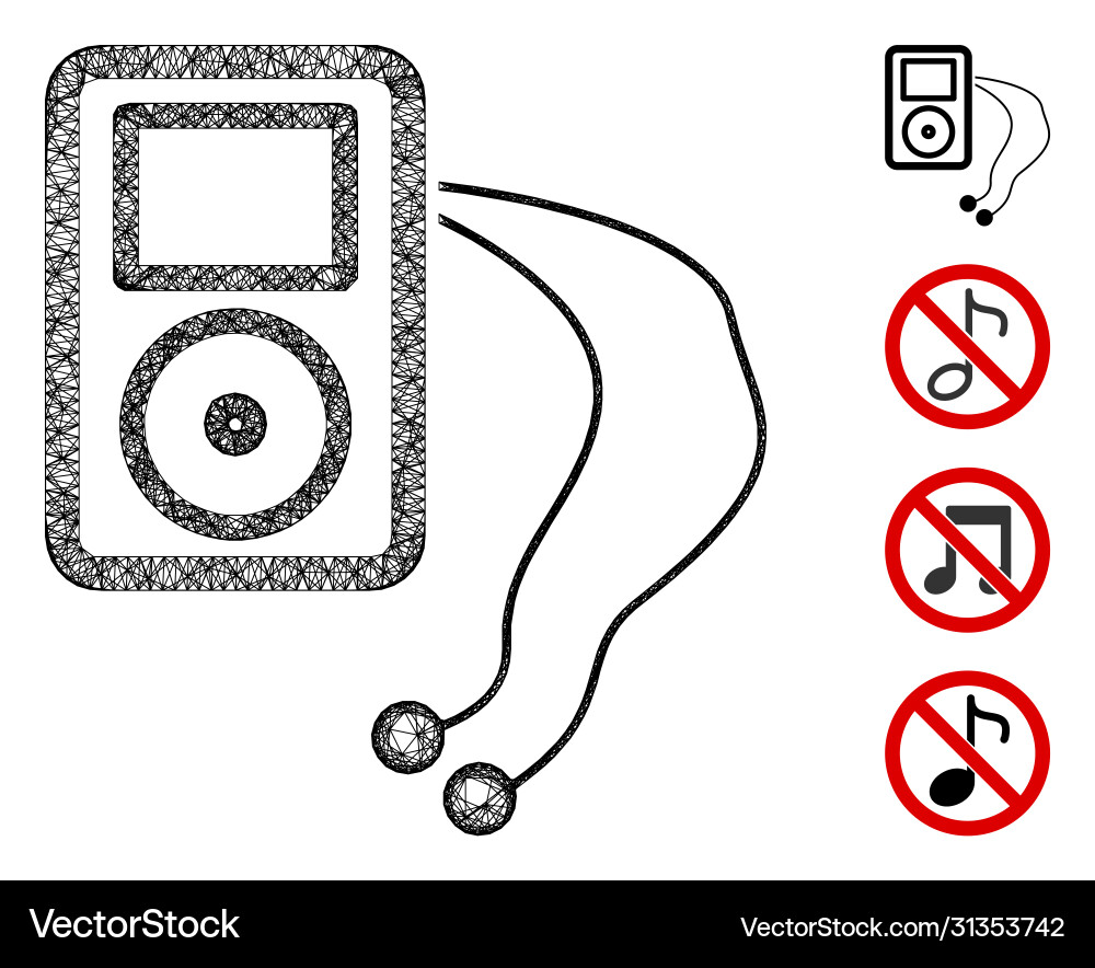 Mobile media player web mesh Mobile media player web mesh vector image