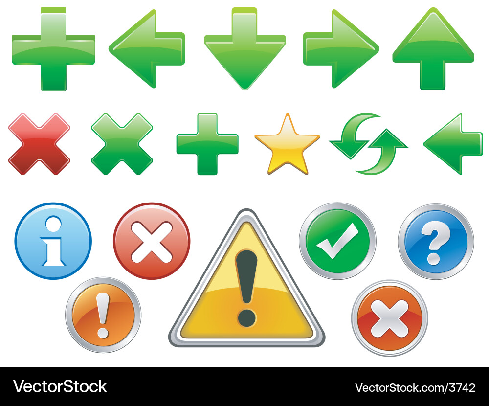 Modern Icon Set Vector Image