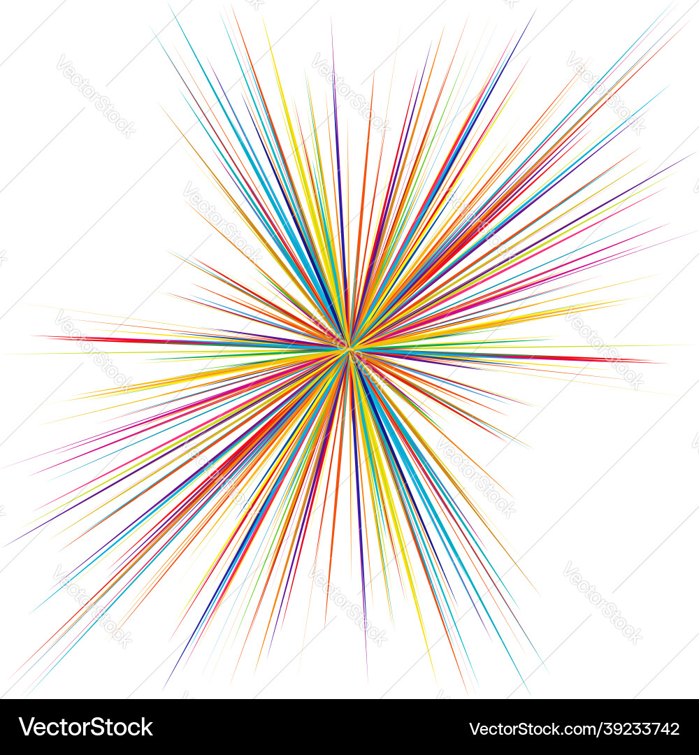 Radial radiating dynamic rays beams lines Vector Image