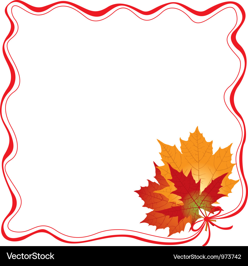 Red Maple Frame with Autumn Leaves Vector Image