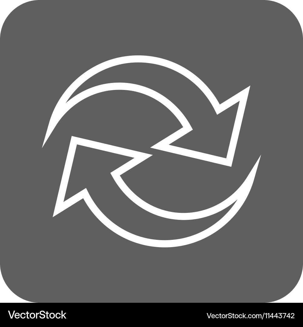 Refresh arrows flat squared icon Vector Image