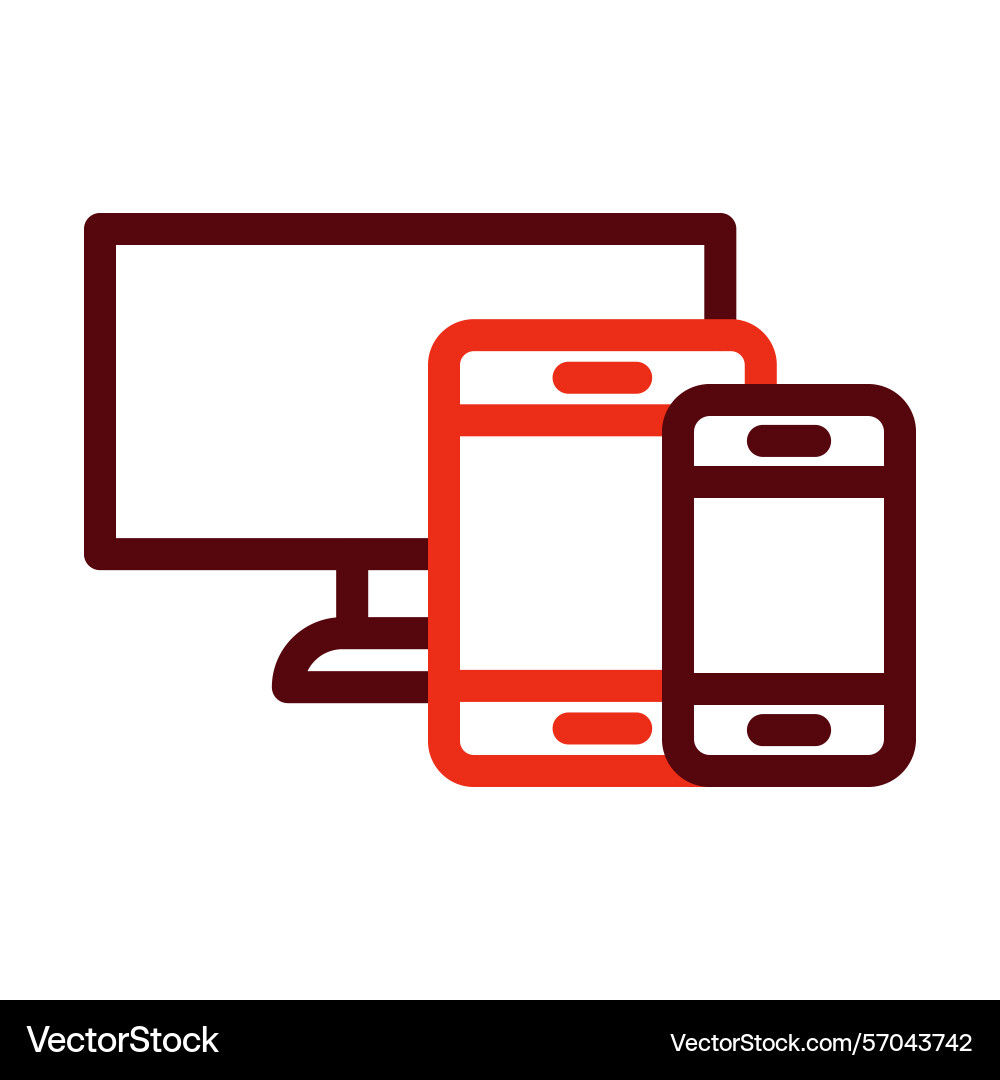 Responsive thick line two color icons Vector Image