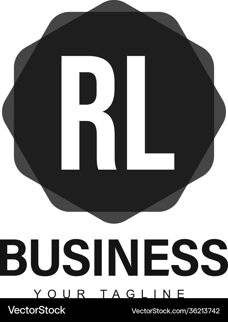 Rl initial a logo design with abstract style Rl initial a logo design with abstract style vector image