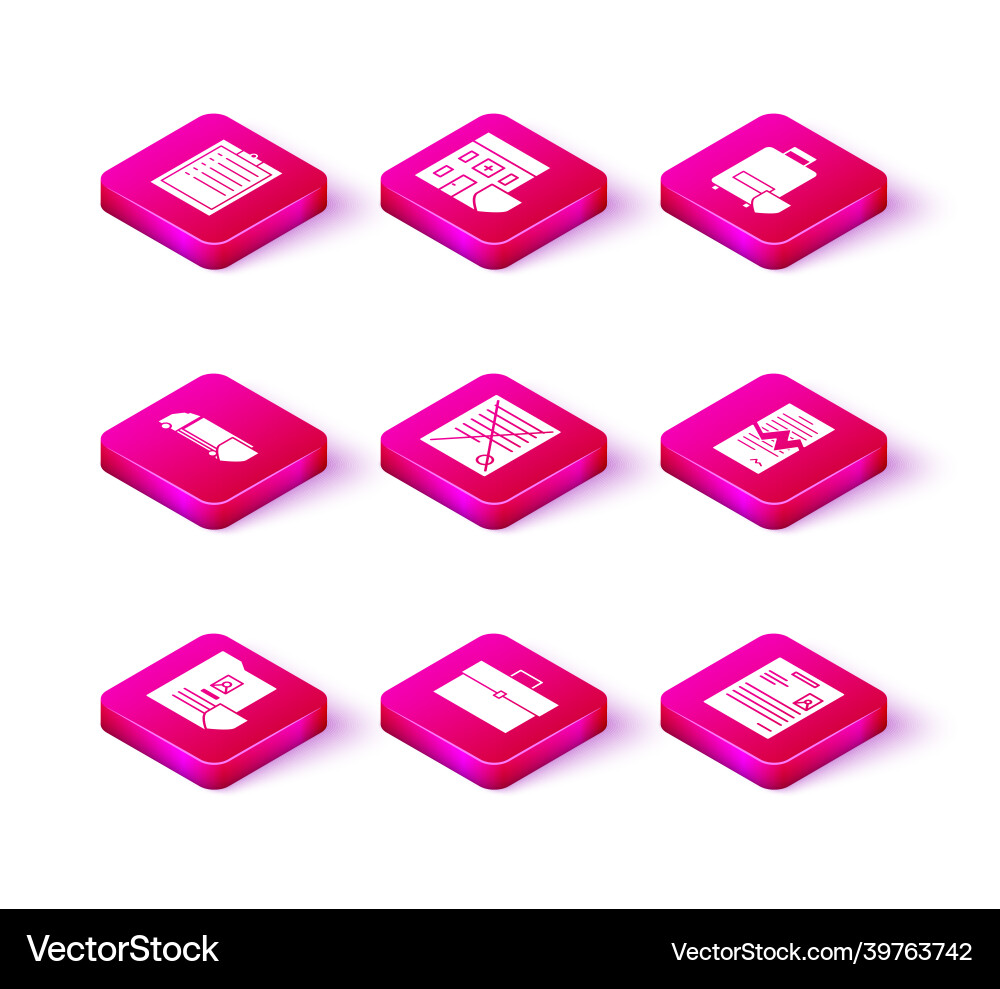 Set document with shield briefcase delivery Vector Image
