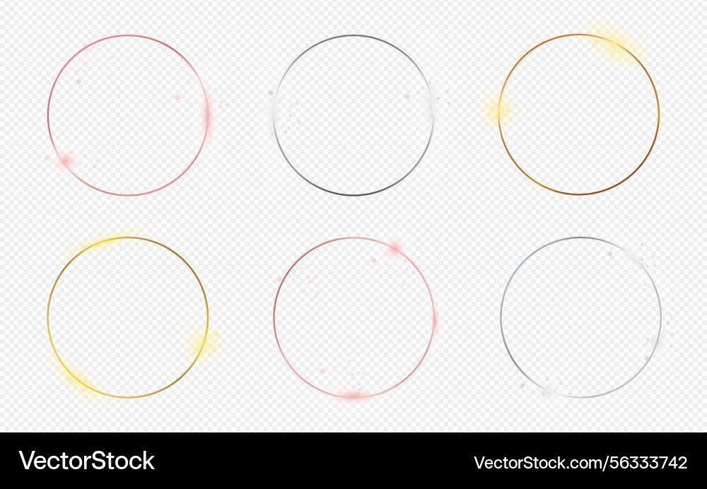 Set of six circle frames Vector Image
