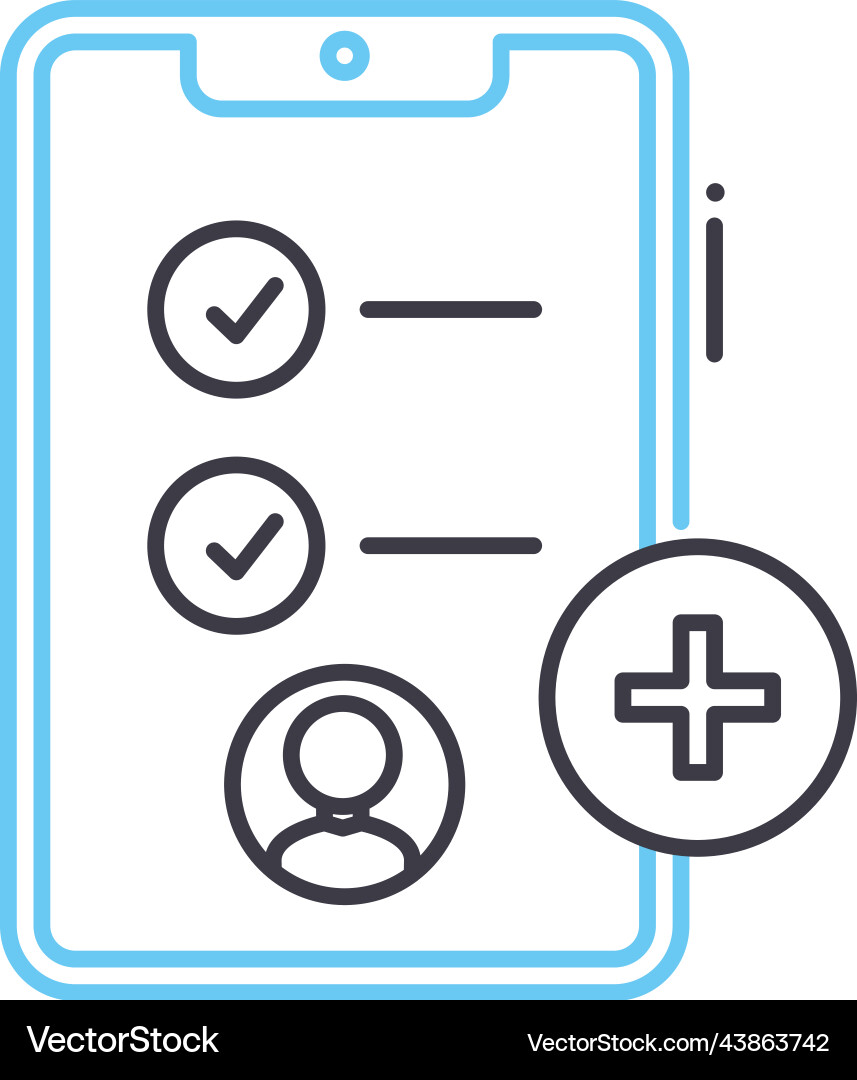 Task organization app line icon outline symbol Task organization app line icon outline symbol Vector Image