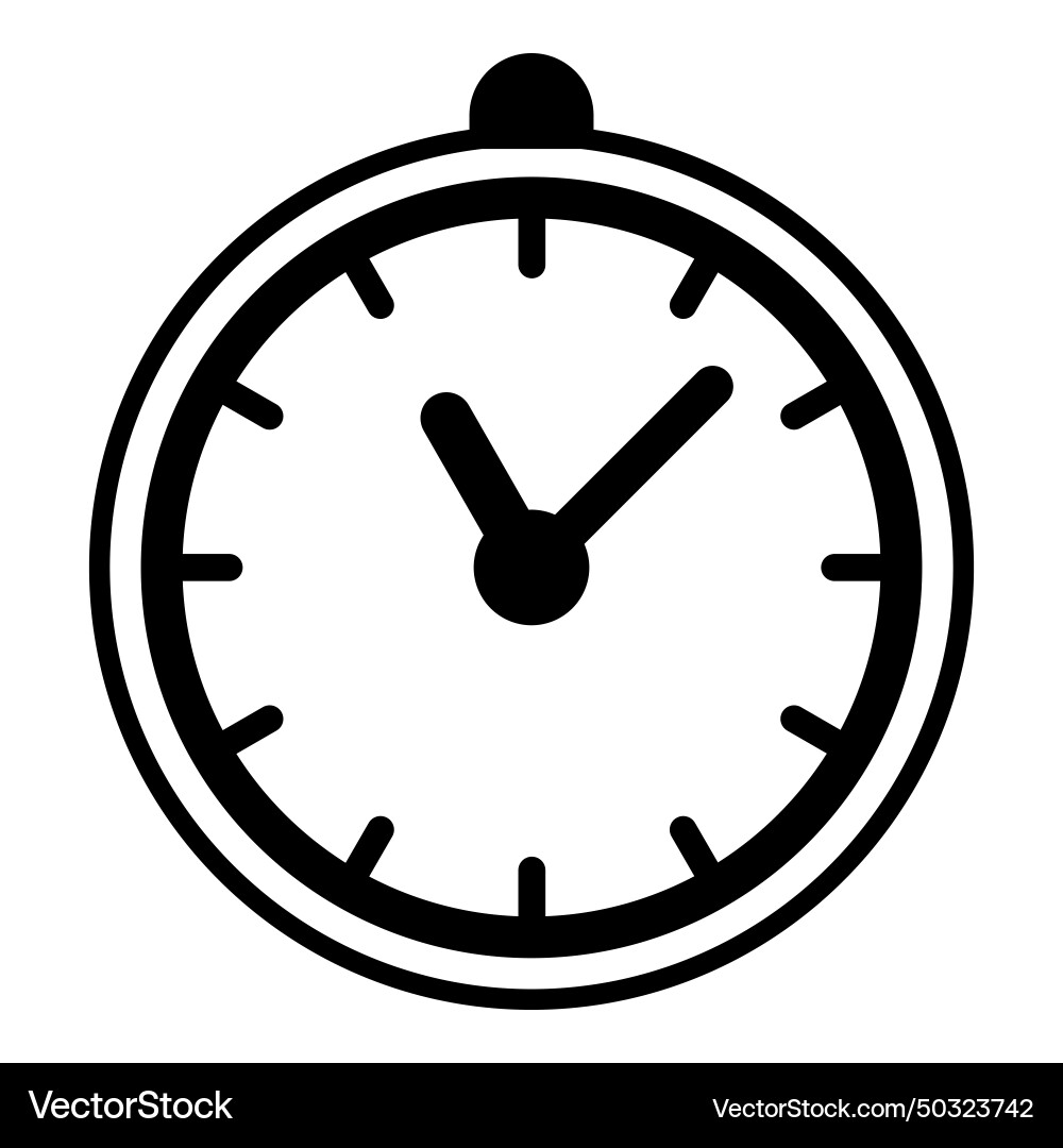 Timer clock flat icon isolated on white background Timer clock flat icon isolated on white background Vector Image