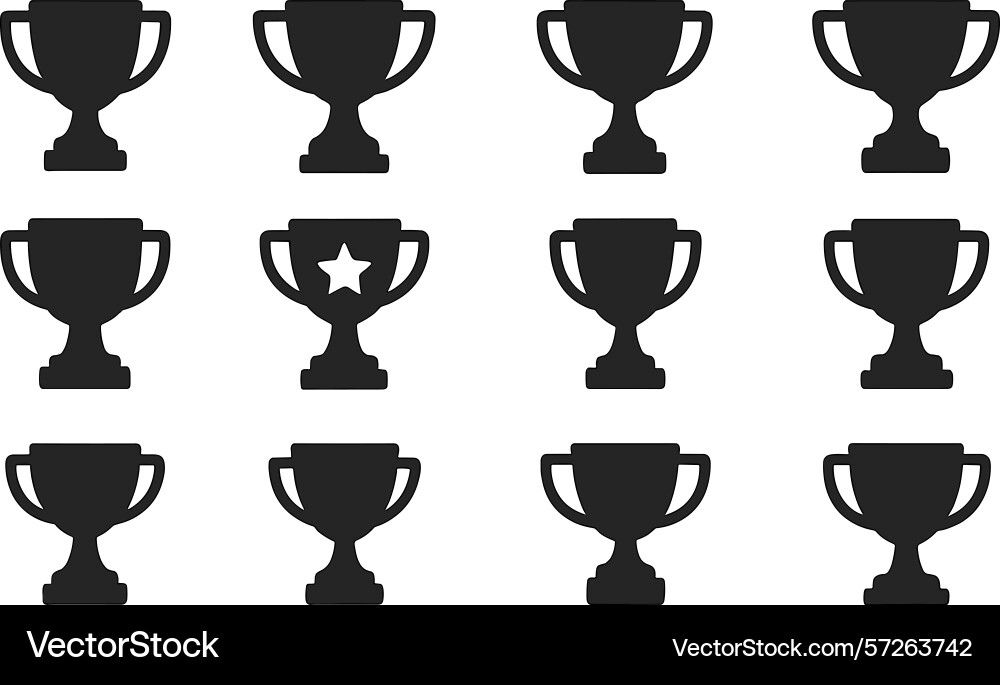 Trophies displayed in a grid format representing Trophies displayed in a grid format representing vector image