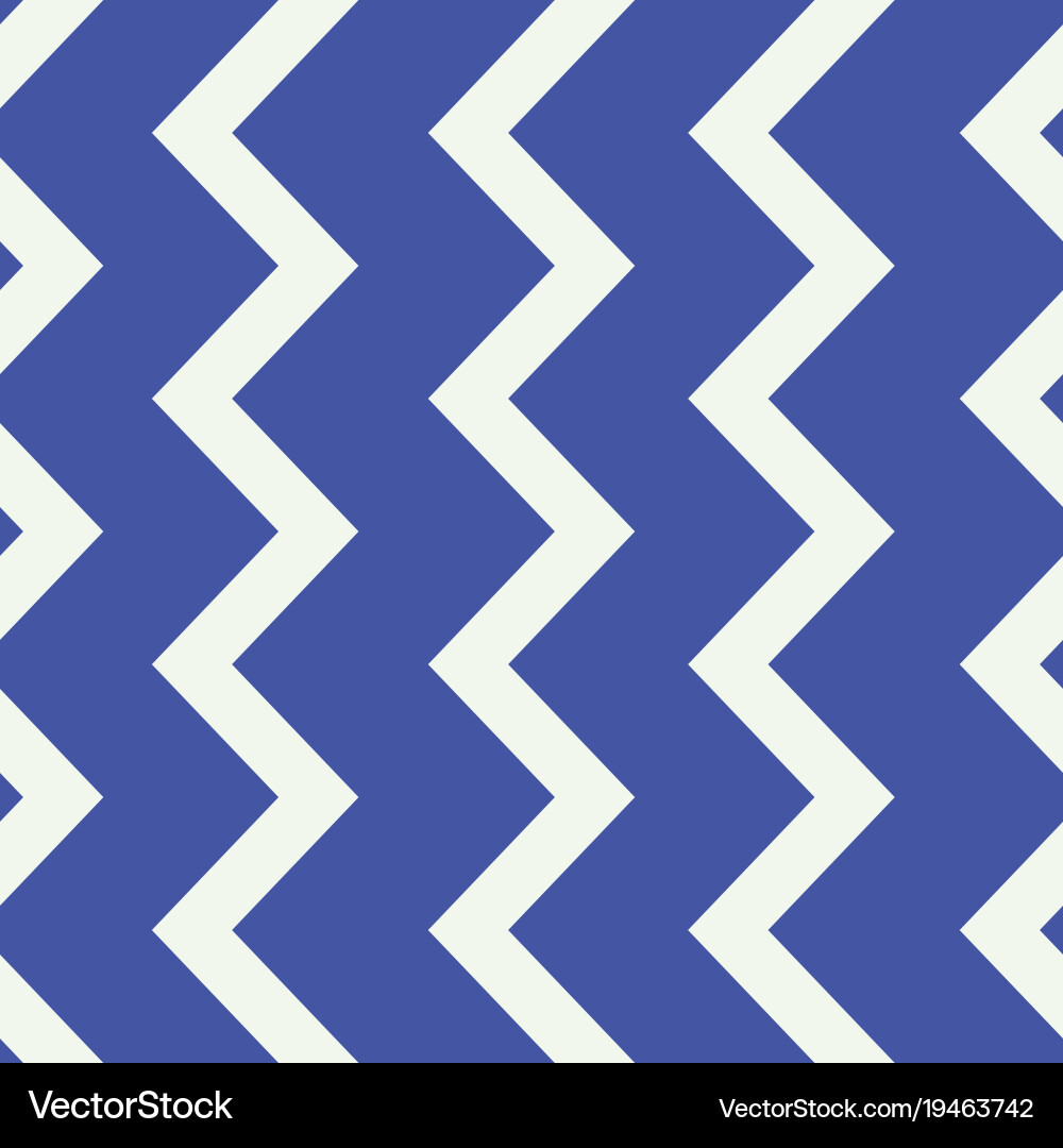White Zigzag Pattern on Blue Background Vector Image