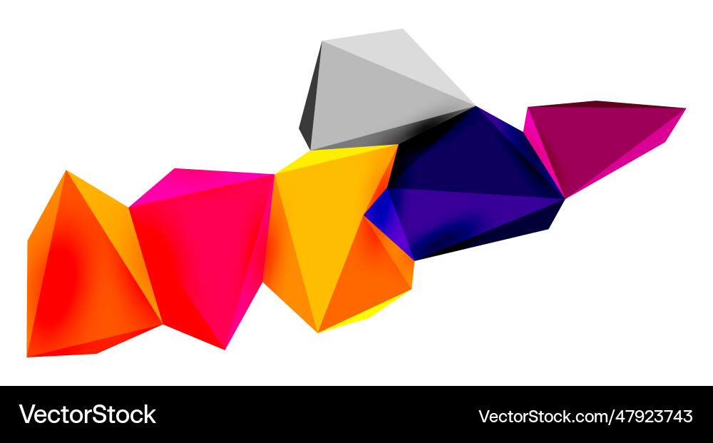 3d low poly triangle design elements Vector Image