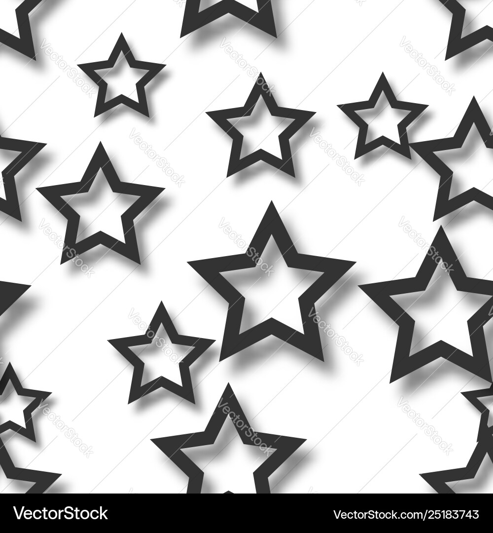Abstract seamless pattern stars with shadows vector image