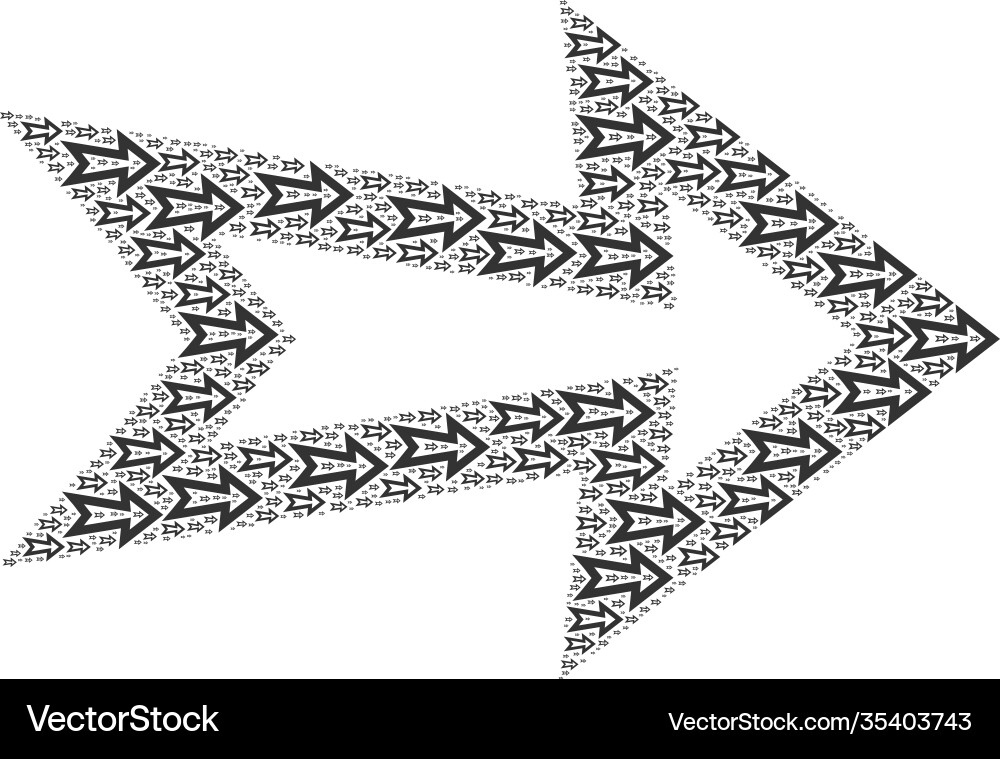 Arrow right recursive composition itself items vector image