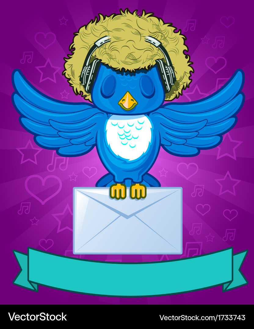 Bird with messages Vector Image