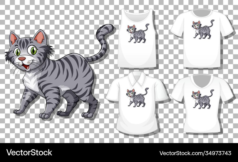 Cat cartoon character with set different Cat cartoon character with set different vector image