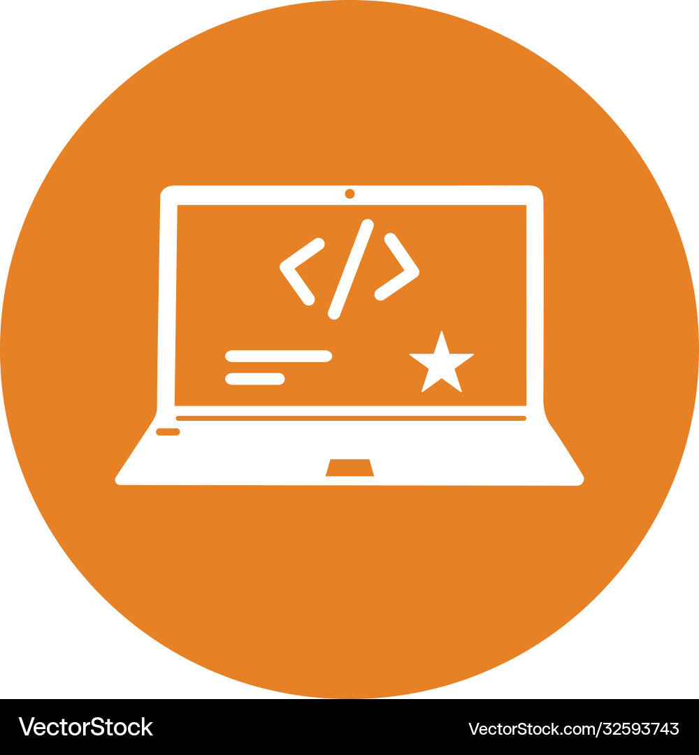 Coder benutzerdefinierte Kodierungssymbol orange vektorbild