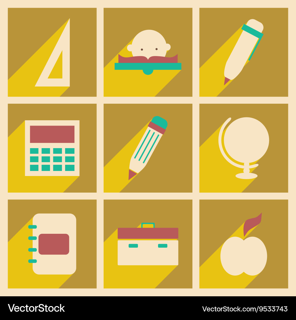 Flat with shadow concept and mobile application vector image