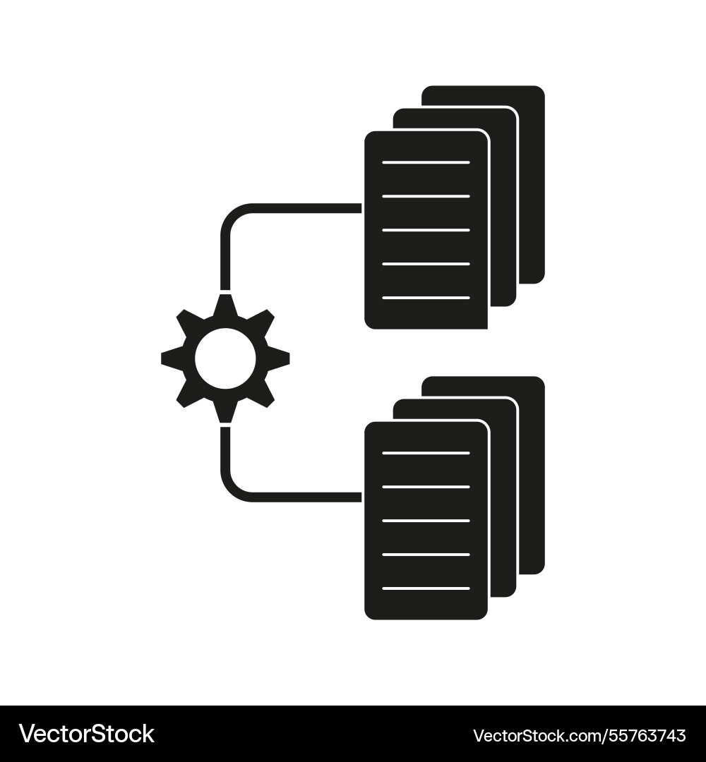 Folder icon gear sync symbol data transfer file Folder icon gear sync symbol data transfer file vector image