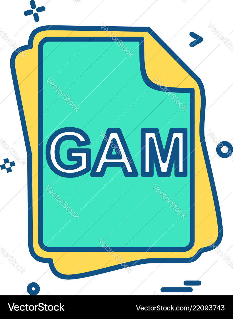 Gam file type icon design Gam file type icon design vector image