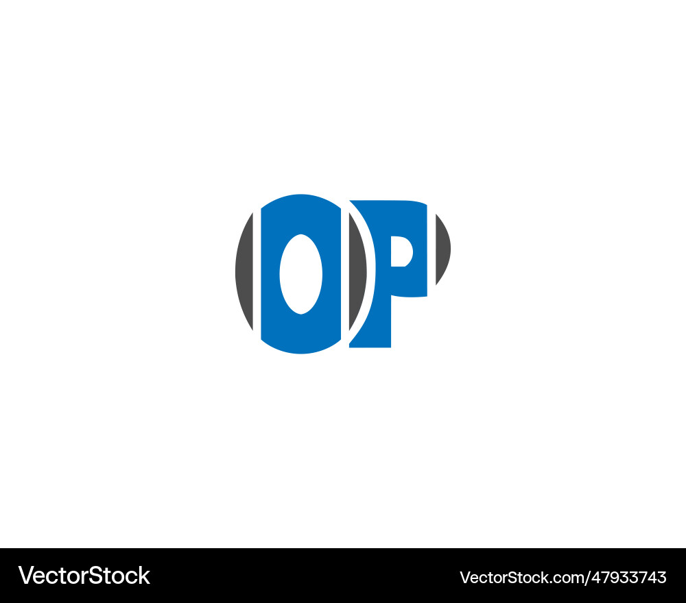 Initial letter op linked monogram design Initial letter op linked monogram design Vector Image