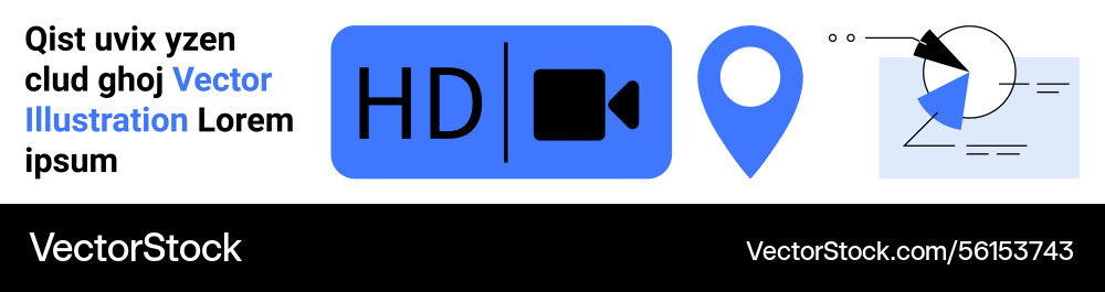 Media and location elements with abstract Media and location elements with abstract vector image