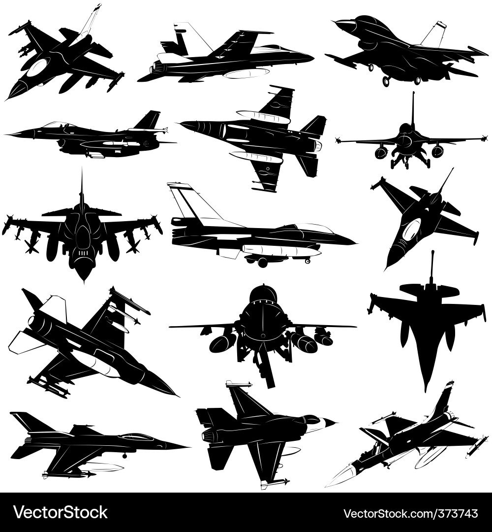 Military Aircraft Collection vector image