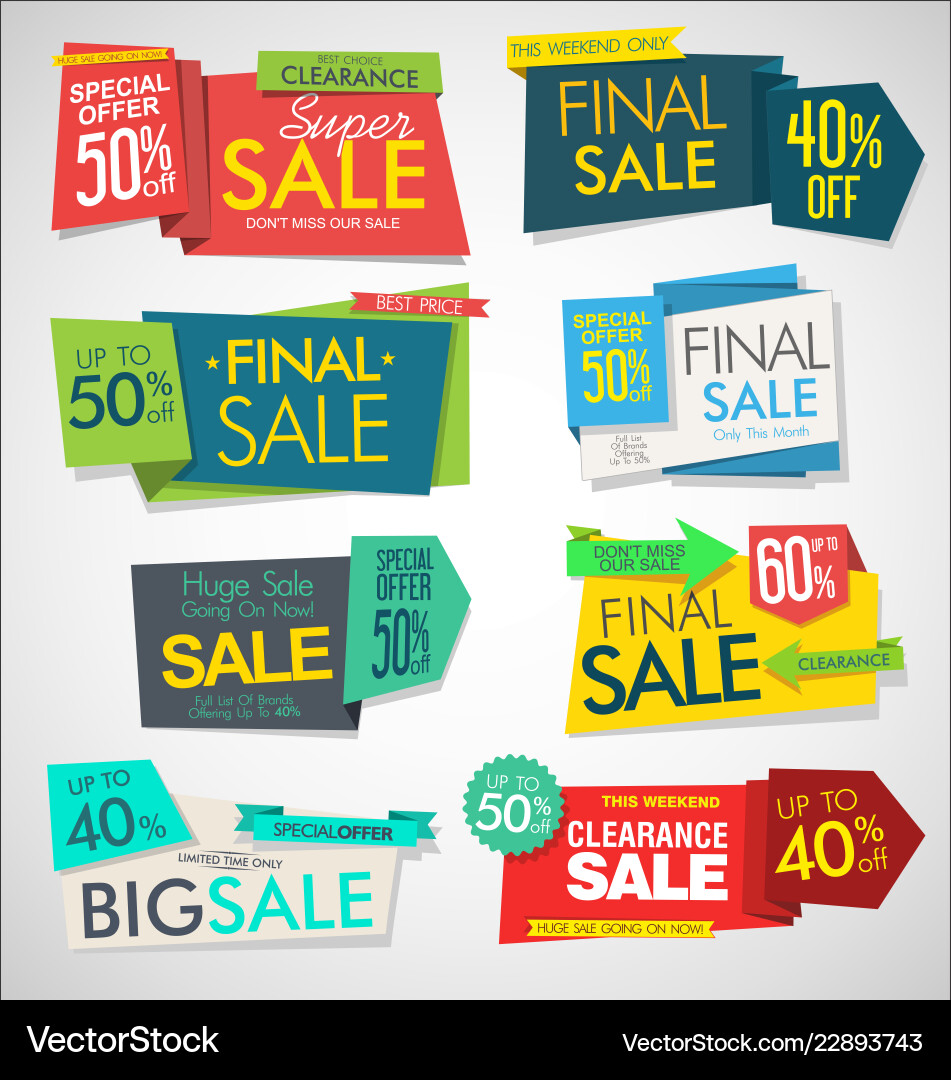 Modern sale banners and labels collection 1 Vector Image