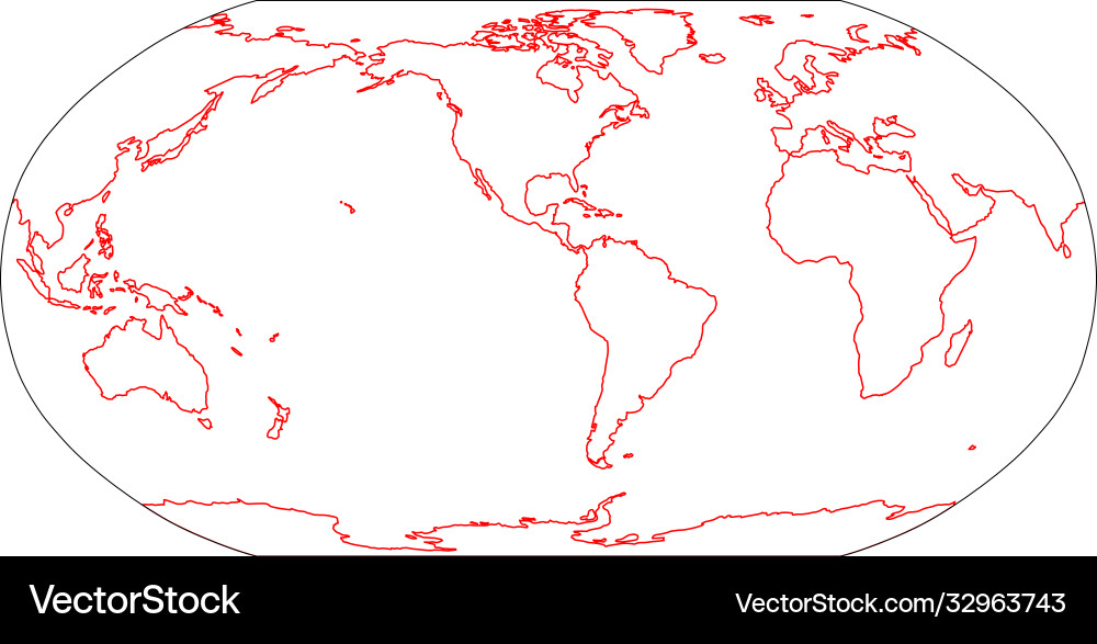 Outline map world americas centered simple Outline map world americas centered simple vector image