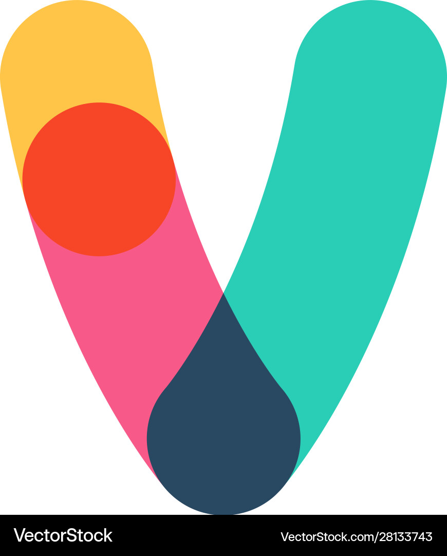 Overlapping V Logotype vector image