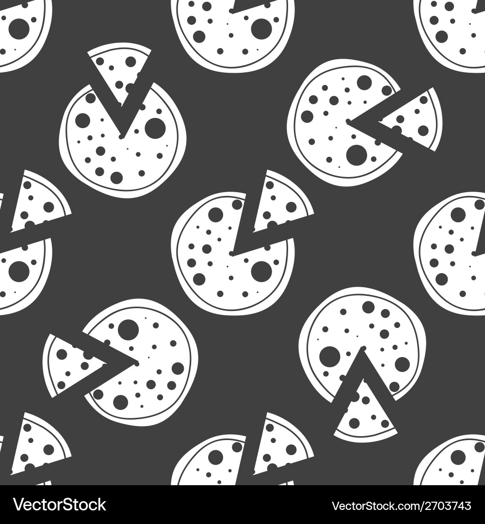 Pizza web icon flat design seamless gray pattern vector image