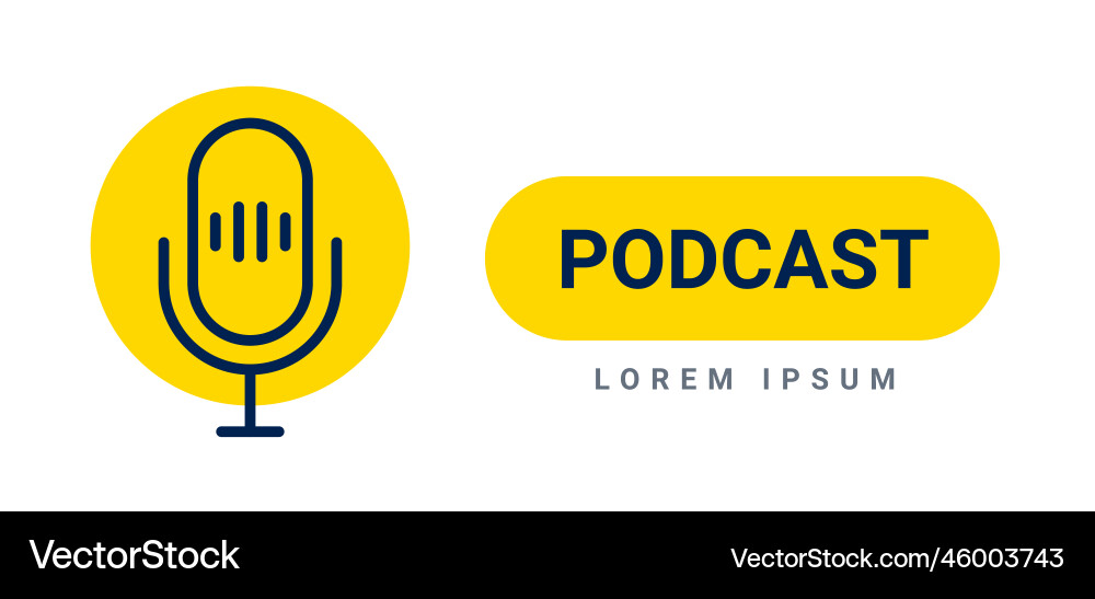 Podcast Mikrofon Symbol Logo Mikrofon Talk Audio Podcast Mikrofon Symbol Logo Mikrofon Talk Audio vektorbild