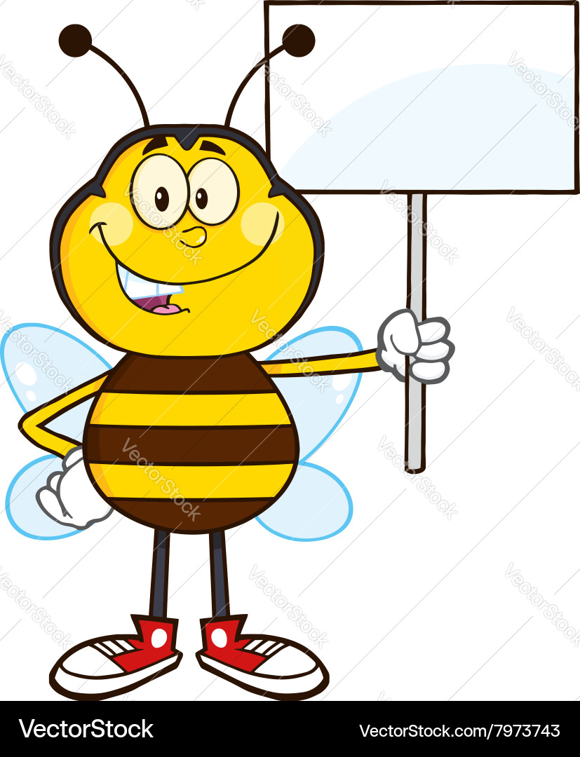 Protesting bumble bee cartoon Royalty Free Vector Image