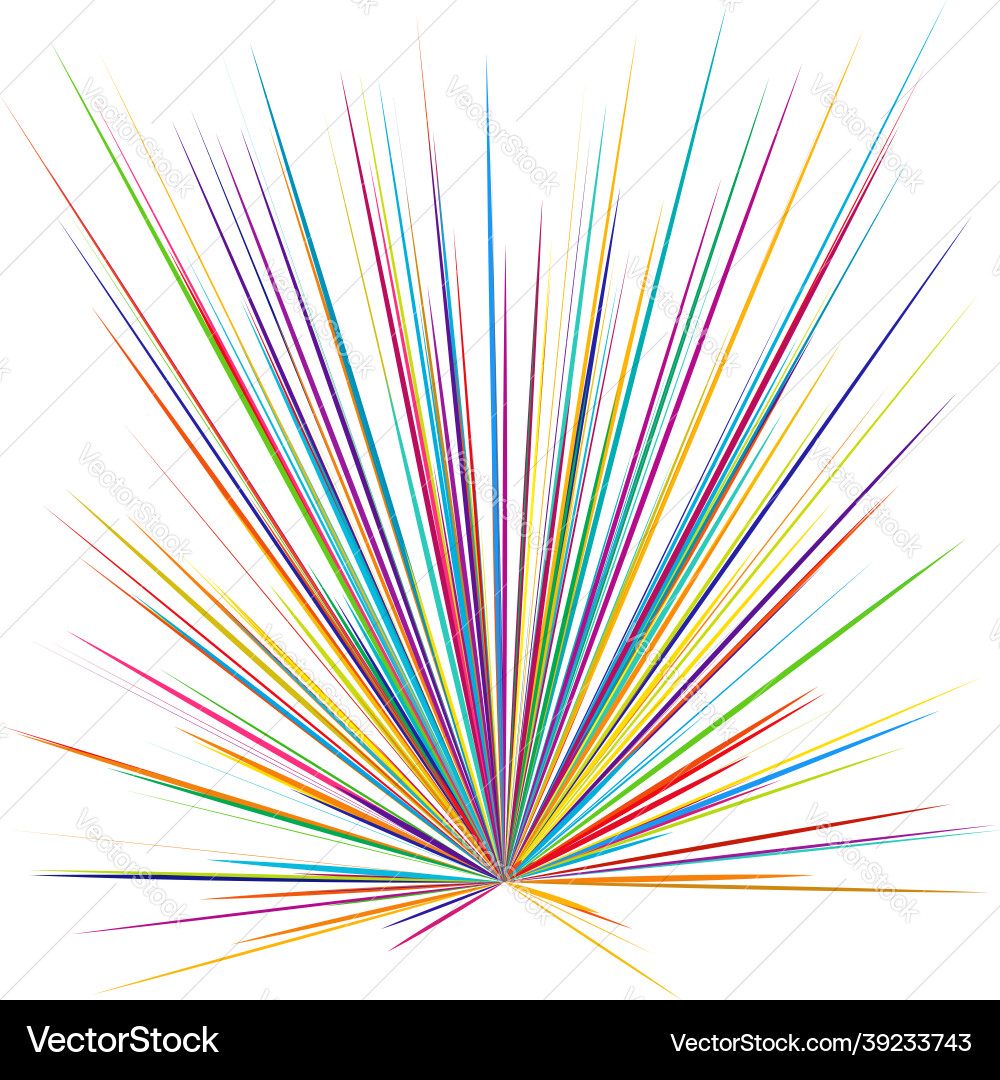 Radial radiating dynamic rays beams lines Vector Image