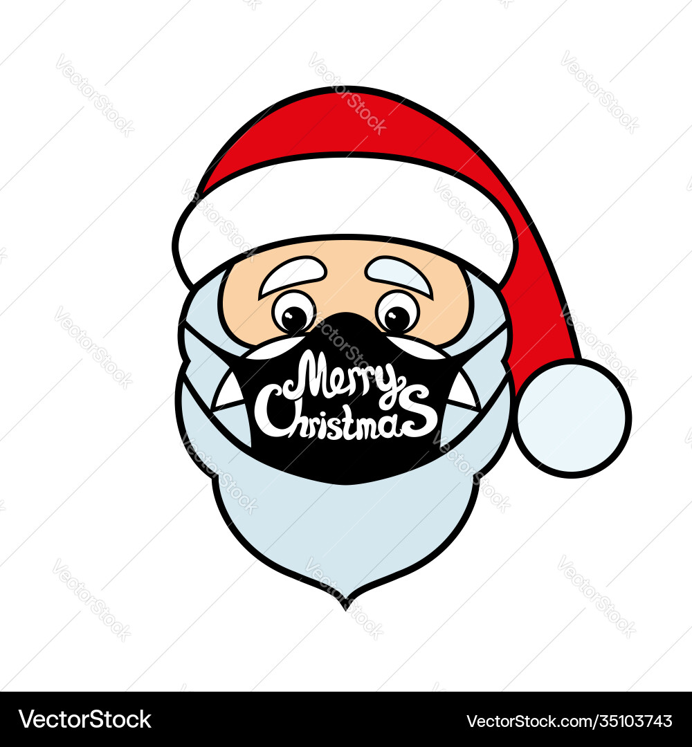Santa claus in protective mask Vector Image