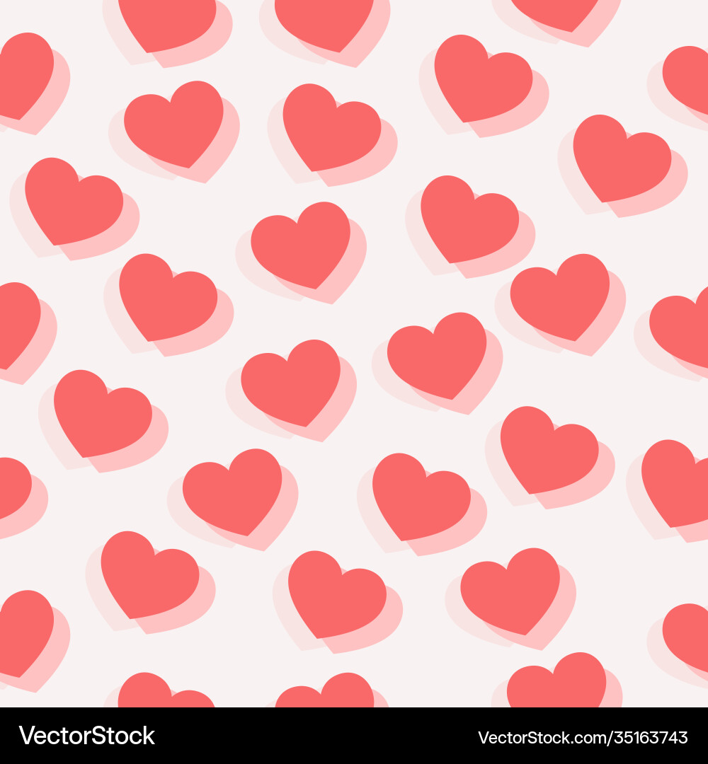 Seamless pattern with hearts different red Vector Image