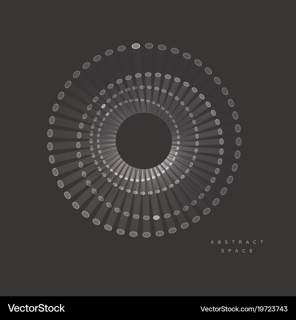 Set abstraction digital circles vector image