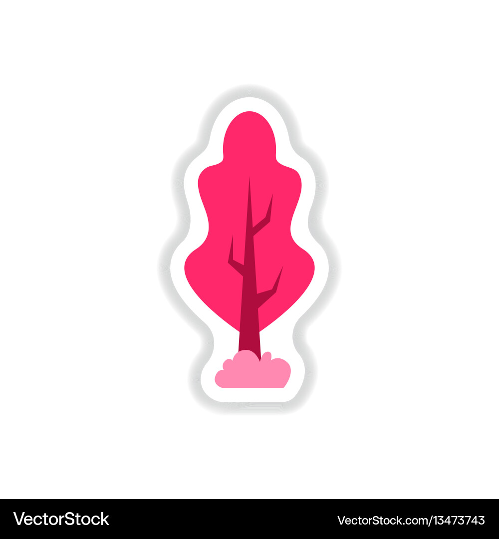 Set of labels with shadow tree icon Set of labels with shadow tree icon vector image