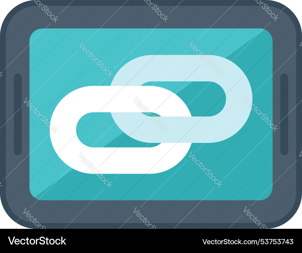 Smartphone showing interconnected chain links Smartphone showing interconnected chain links vector image
