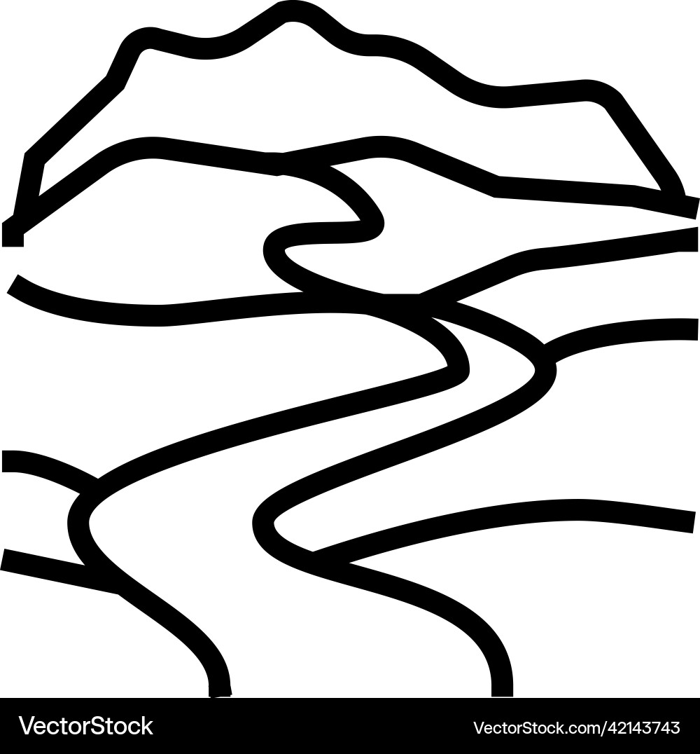 Source of river line icon Source of river line icon Vector Image
