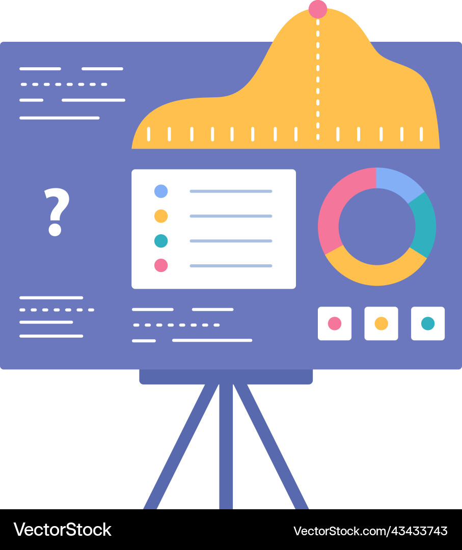 Statistics icon flipboard with chart graph vector image