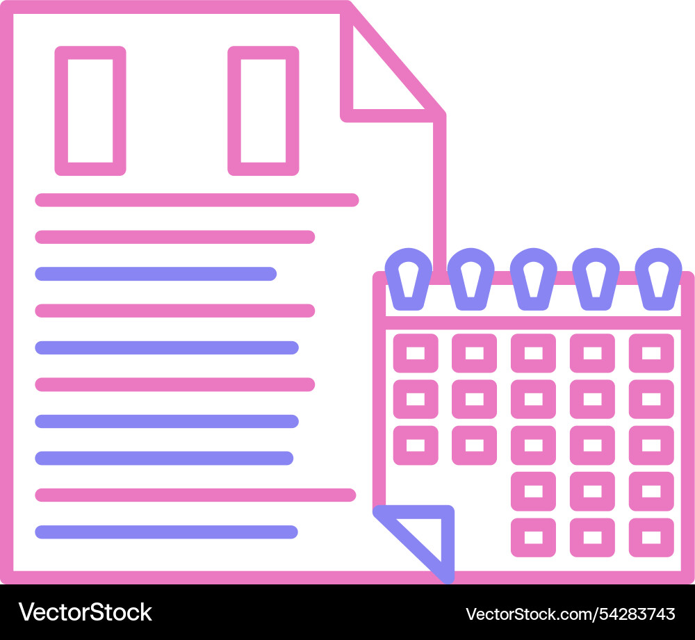Time management line two colour icon Vector Image