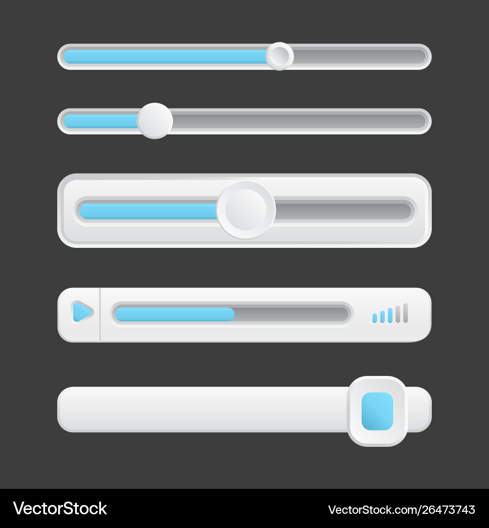 Web buttons interface sliders Web buttons interface sliders vector image
