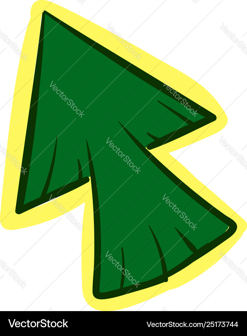 A green arrow click cursor mouse pointer iconlong vector image