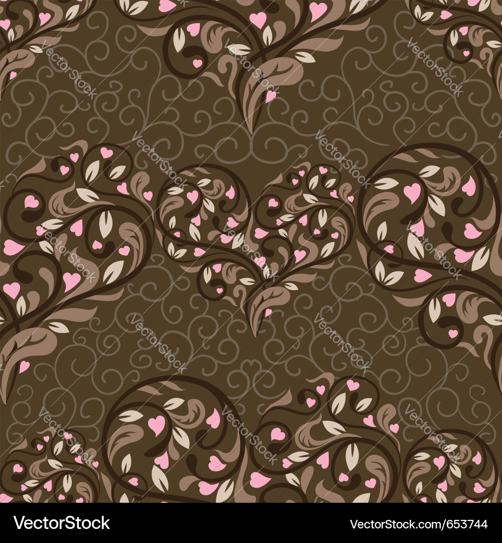 Abstract Heart Seamless Pattern Vector Image