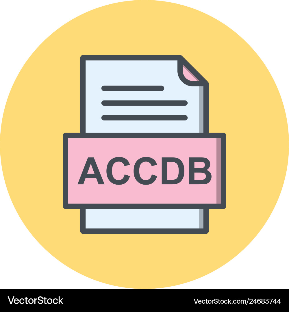 Accdb file document icon Vector Image