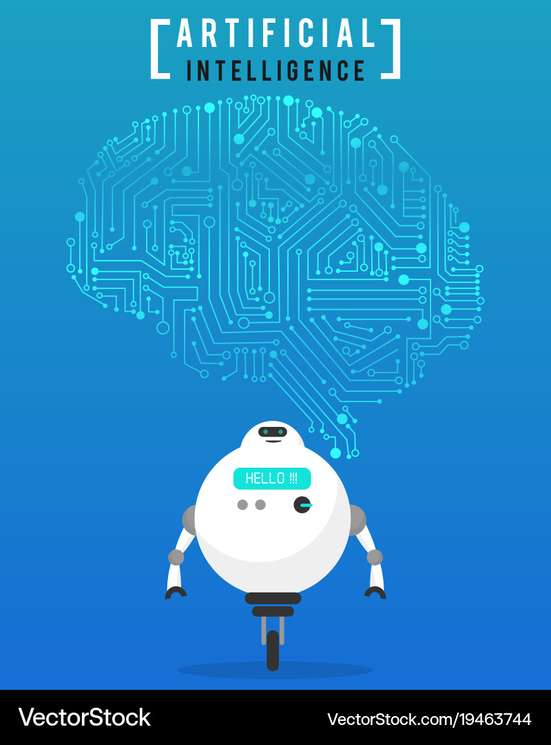 Artificial intelligence ai with high technology Vector Image