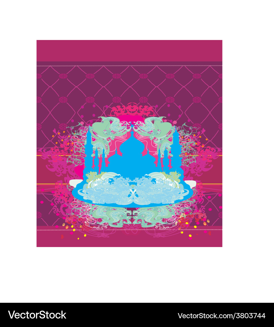 Artistic pattern background with mosque vector image